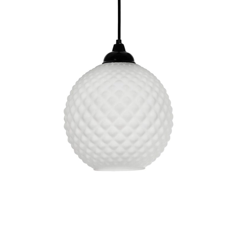 GLOBOSTAR® KEGEL 206-0004 Μοντέρνο Κρεμαστό Φωτιστικό Οροφής με Ντουί 1 x E27 AC 220-240V IP20 – Λευκό – Μ20 x Π20 x Υ20cm