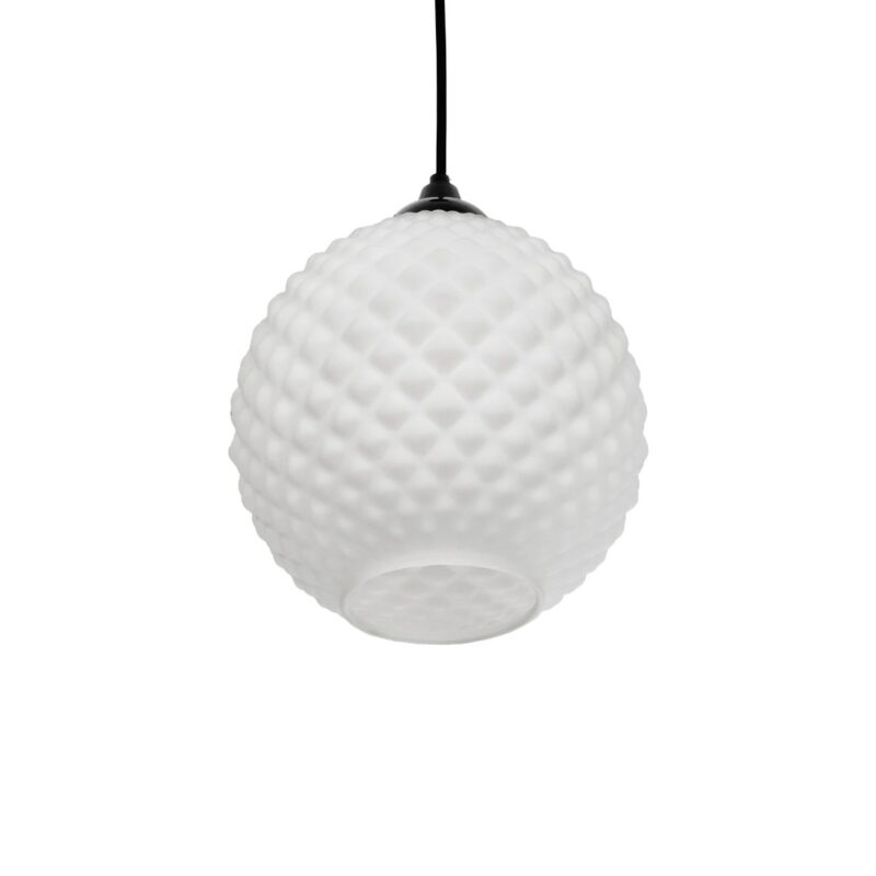 GLOBOSTAR® KEGEL 206-0004 Μοντέρνο Κρεμαστό Φωτιστικό Οροφής με Ντουί 1 x E27 AC 220-240V IP20 – Λευκό – Μ20 x Π20 x Υ20cm