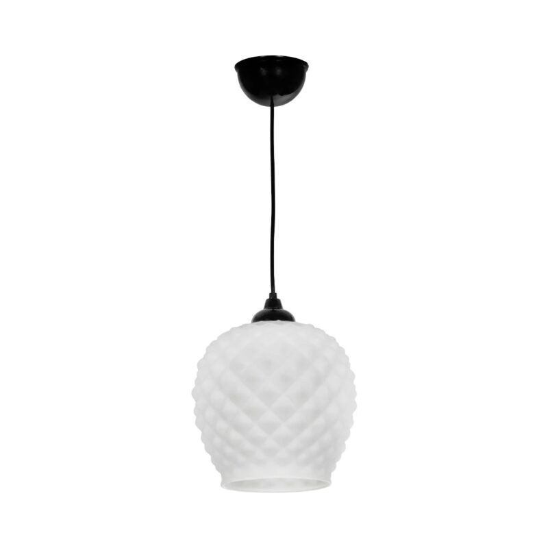 GLOBOSTAR® KEGEL 206-0005 Μοντέρνο Κρεμαστό Φωτιστικό Οροφής με Ντουί 1 x E27 AC 220-240V IP20 – Λευκό – Μ19 x Π19 x Υ19cm