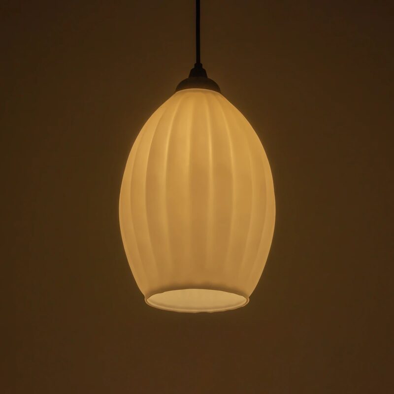 GLOBOSTAR® GURIA 206-0008 Μοντέρνο Κρεμαστό Φωτιστικό Οροφής με Ντουί 1 x E27 AC 220-240V IP20 – Λευκό – Μ19 x Π19 x Υ26cm