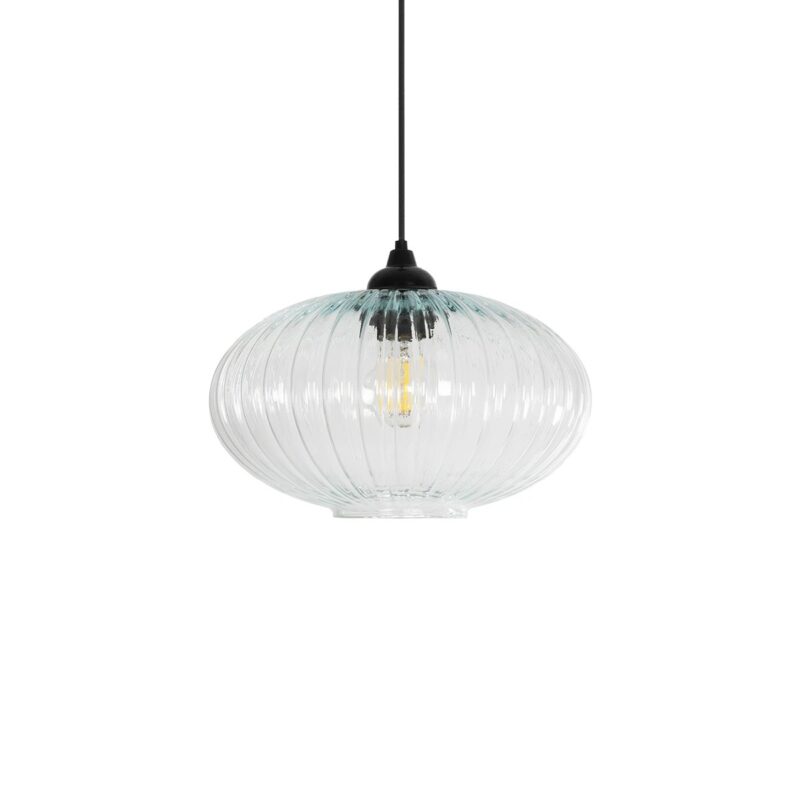 GLOBOSTAR® PERA 206-0009 Μοντέρνο Κρεμαστό Φωτιστικό Οροφής με Ντουί 1 x E27 AC 220-240V IP20 – Διάφανο – Μ30 x Π30 x Υ22cm