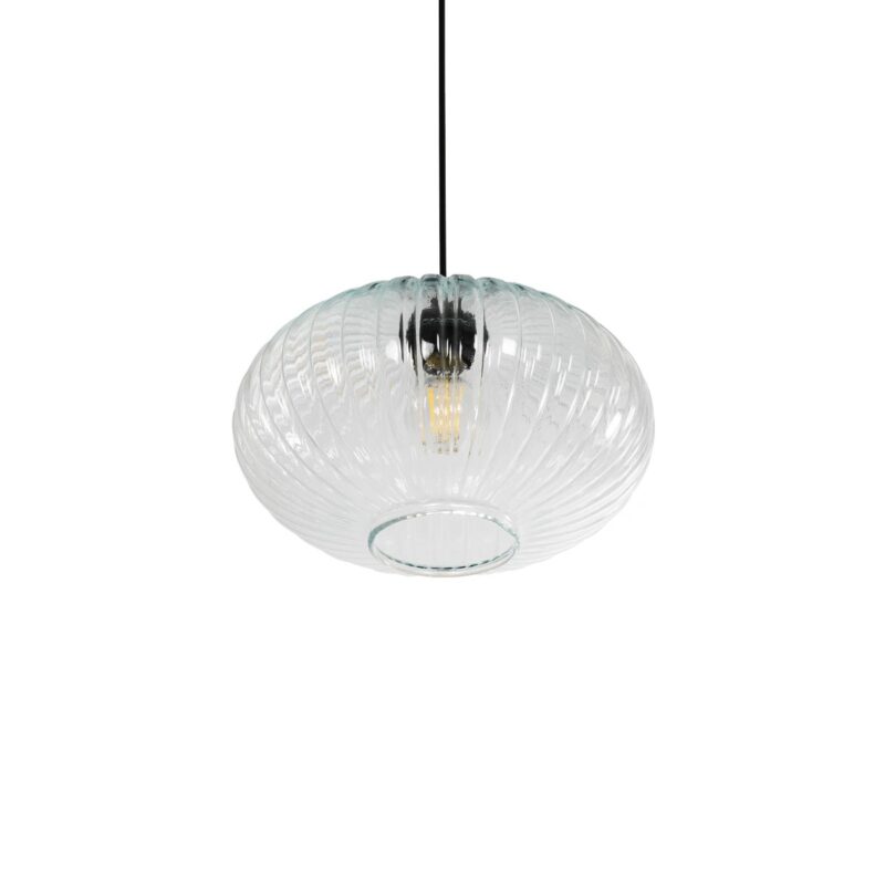 GLOBOSTAR® PERA 206-0009 Μοντέρνο Κρεμαστό Φωτιστικό Οροφής με Ντουί 1 x E27 AC 220-240V IP20 – Διάφανο – Μ30 x Π30 x Υ22cm