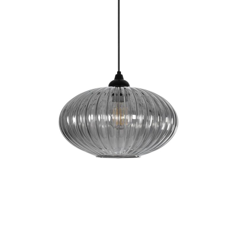 GLOBOSTAR® PERA 206-0010 Μοντέρνο Κρεμαστό Φωτιστικό Οροφής με Ντουί 1 x E27 AC 220-240V IP20 – Μαύρο Φιμέ – Μ30 x Π30 x Υ22cm