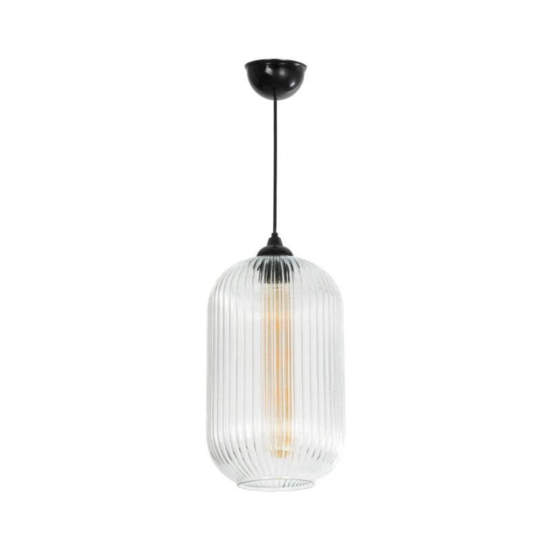 GLOBOSTAR® MELONI 206-0017 Μοντέρνο Κρεμαστό Φωτιστικό Οροφής με Ντουί 1 x E27 AC 220-240V IP20 – Διάφανο – Μ20 x Π20 x Υ38cm