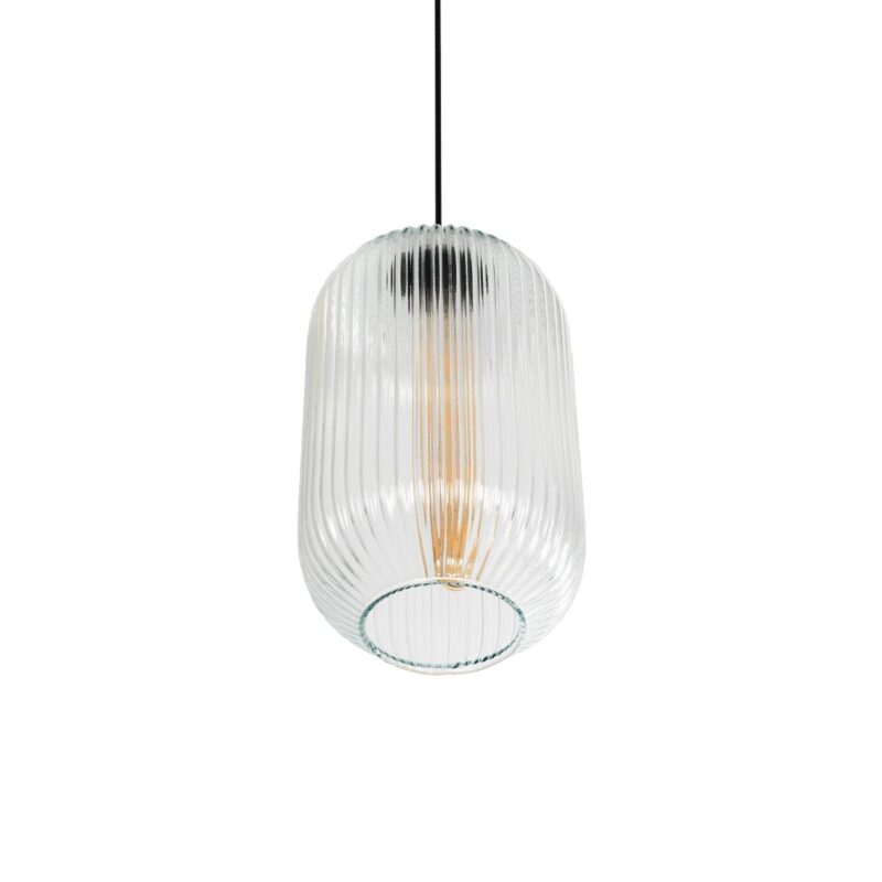 GLOBOSTAR® MELONI 206-0017 Μοντέρνο Κρεμαστό Φωτιστικό Οροφής με Ντουί 1 x E27 AC 220-240V IP20 – Διάφανο – Μ20 x Π20 x Υ38cm