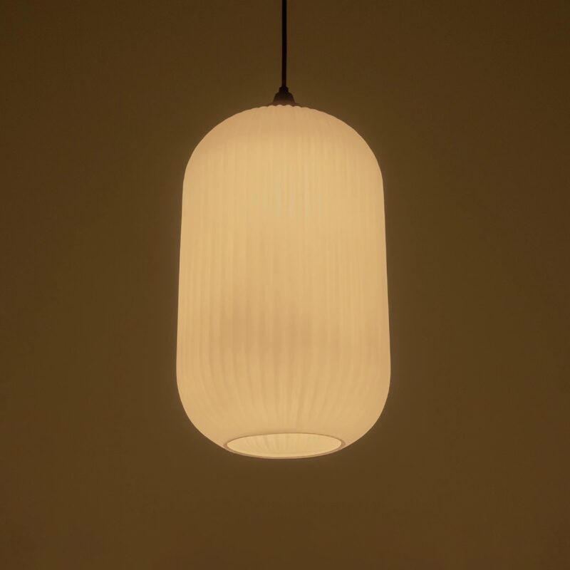GLOBOSTAR® MELONI 206-0019 Μοντέρνο Κρεμαστό Φωτιστικό Οροφής με Ντουί 1 x E27 AC 220-240V IP20 – Λευκό – Μ20 x Π20 x Υ38cm
