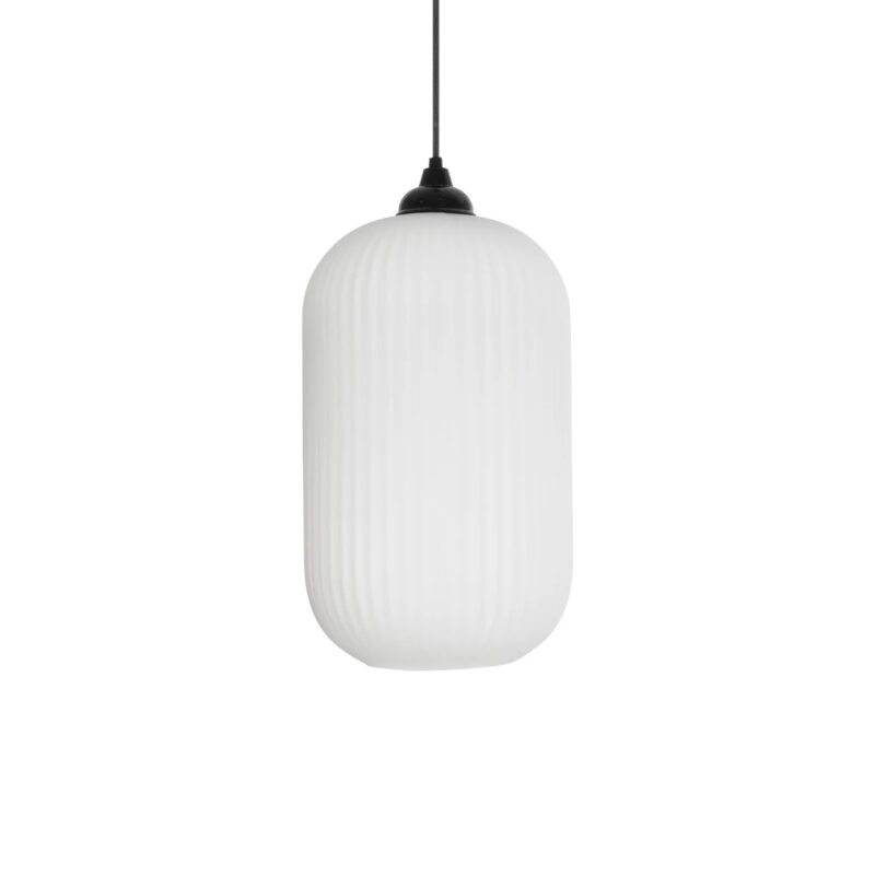 GLOBOSTAR® MELONI 206-0019 Μοντέρνο Κρεμαστό Φωτιστικό Οροφής με Ντουί 1 x E27 AC 220-240V IP20 – Λευκό – Μ20 x Π20 x Υ38cm