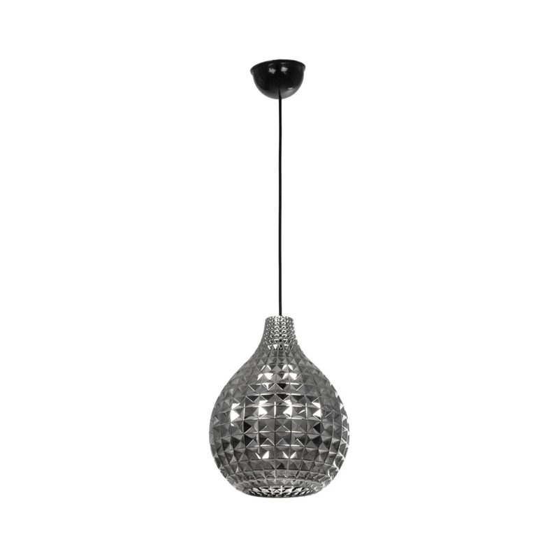 GLOBOSTAR® BASTIK 206-0026 Μοντέρνο Κρεμαστό Φωτιστικό Οροφής με Ντουί 1 x E27 AC 220-240V IP20 – Μαύρο Φιμέ – Μ22 x Π22 x Υ26cm