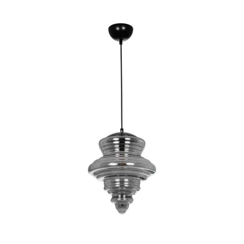 GLOBOSTAR® CORTE 206-0028 Μοντέρνο Κρεμαστό Φωτιστικό Οροφής με Ντουί 1 x E27 AC 220-240V IP20 – Μαύρο Φιμέ – Μ25 x Π25 x Υ30cm