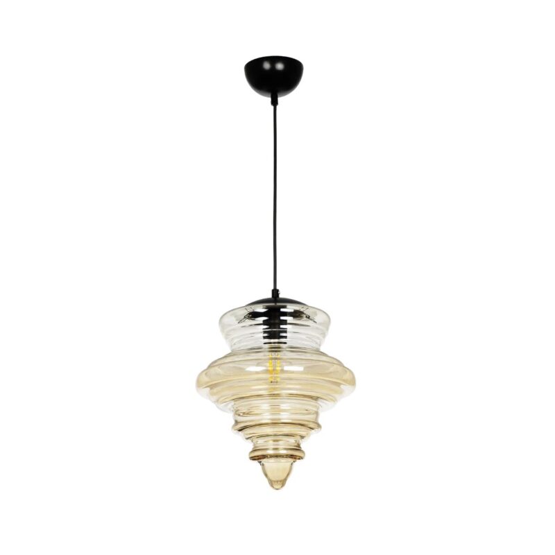 GLOBOSTAR® CORTE 206-0029 Μοντέρνο Κρεμαστό Φωτιστικό Οροφής με Ντουί 1 x E27 AC 220-240V IP20 – Mελί – Μ25 x Π25 x Υ30cm