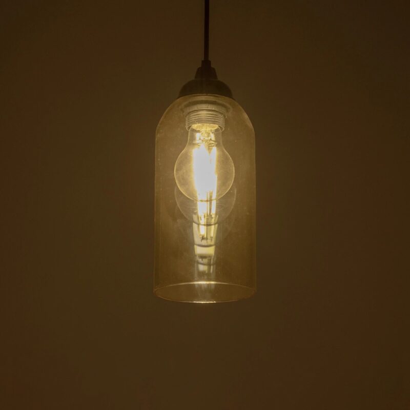 GLOBOSTAR® TUBE 206-0031 Μοντέρνο Κρεμαστό Φωτιστικό Οροφής με Ντουί 1 x E27 AC 220-240V IP20 – Mελί – Μ10 x Π10 x Υ24cm