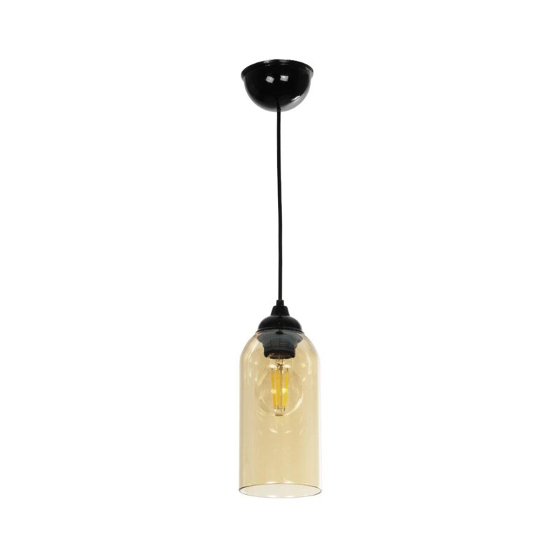 GLOBOSTAR® TUBE 206-0031 Μοντέρνο Κρεμαστό Φωτιστικό Οροφής με Ντουί 1 x E27 AC 220-240V IP20 – Mελί – Μ10 x Π10 x Υ24cm