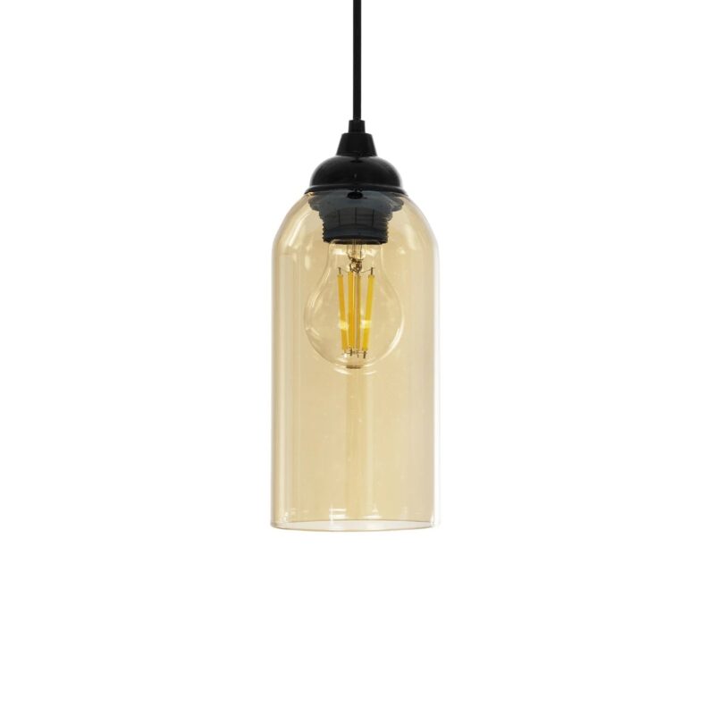 GLOBOSTAR® TUBE 206-0031 Μοντέρνο Κρεμαστό Φωτιστικό Οροφής με Ντουί 1 x E27 AC 220-240V IP20 – Mελί – Μ10 x Π10 x Υ24cm