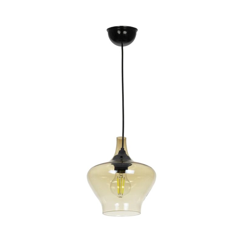 GLOBOSTAR® OVOCE 206-0033 Μοντέρνο Κρεμαστό Φωτιστικό Οροφής με Ντουί 1 x E27 AC 220-240V IP20 – Mελί – Μ20 x Π20 x Υ22cm
