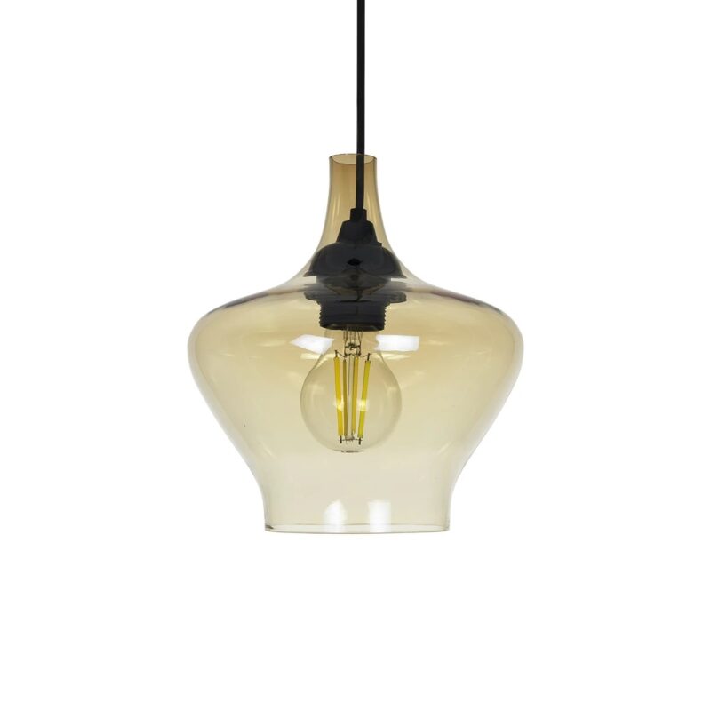 GLOBOSTAR® OVOCE 206-0033 Μοντέρνο Κρεμαστό Φωτιστικό Οροφής με Ντουί 1 x E27 AC 220-240V IP20 – Mελί – Μ20 x Π20 x Υ22cm