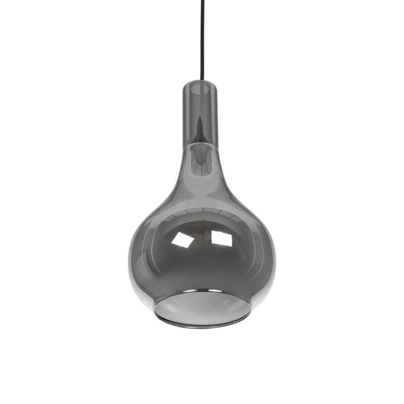 GLOBOSTAR® ΤΟΝΕ 206-0034 Μοντέρνο Κρεμαστό Φωτιστικό Οροφής με Ντουί 1 x E27 AC 220-240V IP20 – Μαύρο Φιμέ – Μ20 x Π20 x Υ36cm
