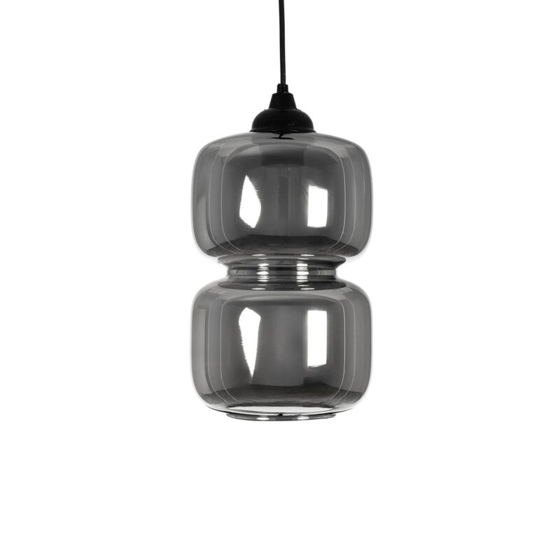 GLOBOSTAR® PIAGE 206-0036 Μοντέρνο Κρεμαστό Φωτιστικό Οροφής με Ντουί 1 x E27 AC 220-240V IP20 – Μαύρο Φιμέ – Μ18 x Π18 x Υ31cm