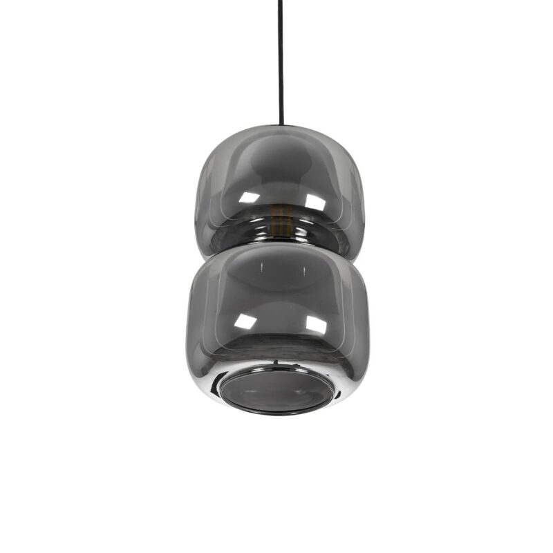 GLOBOSTAR® PIAGE 206-0036 Μοντέρνο Κρεμαστό Φωτιστικό Οροφής με Ντουί 1 x E27 AC 220-240V IP20 – Μαύρο Φιμέ – Μ18 x Π18 x Υ31cm