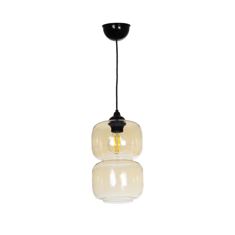 GLOBOSTAR® PIAGE 206-0037 Μοντέρνο Κρεμαστό Φωτιστικό Οροφής με Ντουί 1 x E27 AC 220-240V IP20 – Mελί – Μ17 x Π17 x Υ25cm