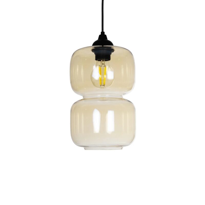 GLOBOSTAR® PIAGE 206-0037 Μοντέρνο Κρεμαστό Φωτιστικό Οροφής με Ντουί 1 x E27 AC 220-240V IP20 – Mελί – Μ17 x Π17 x Υ25cm