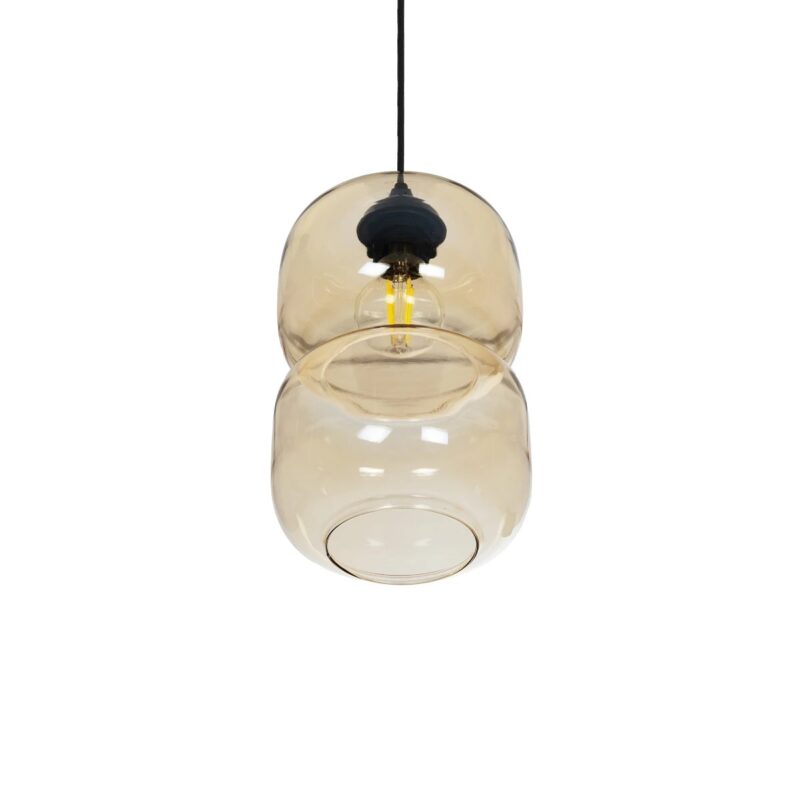 GLOBOSTAR® PIAGE 206-0037 Μοντέρνο Κρεμαστό Φωτιστικό Οροφής με Ντουί 1 x E27 AC 220-240V IP20 – Mελί – Μ17 x Π17 x Υ25cm