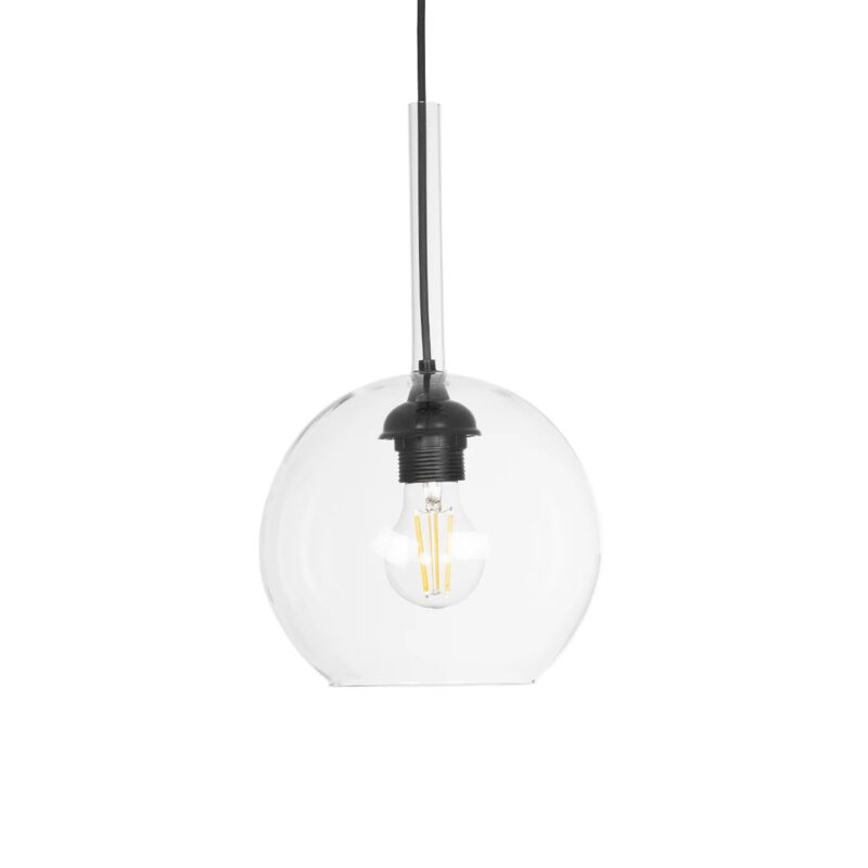 GLOBOSTAR® BALU 206-0038 Μοντέρνο Κρεμαστό Φωτιστικό Οροφής με Ντουί 1 x E27 AC 220-240V IP20 – Διάφανο – Μ20 x Π20 x Υ18cm