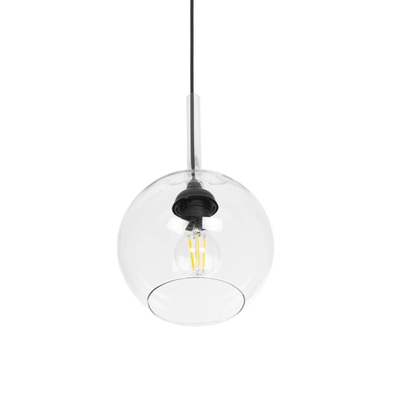GLOBOSTAR® BALU 206-0038 Μοντέρνο Κρεμαστό Φωτιστικό Οροφής με Ντουί 1 x E27 AC 220-240V IP20 – Διάφανο – Μ20 x Π20 x Υ18cm