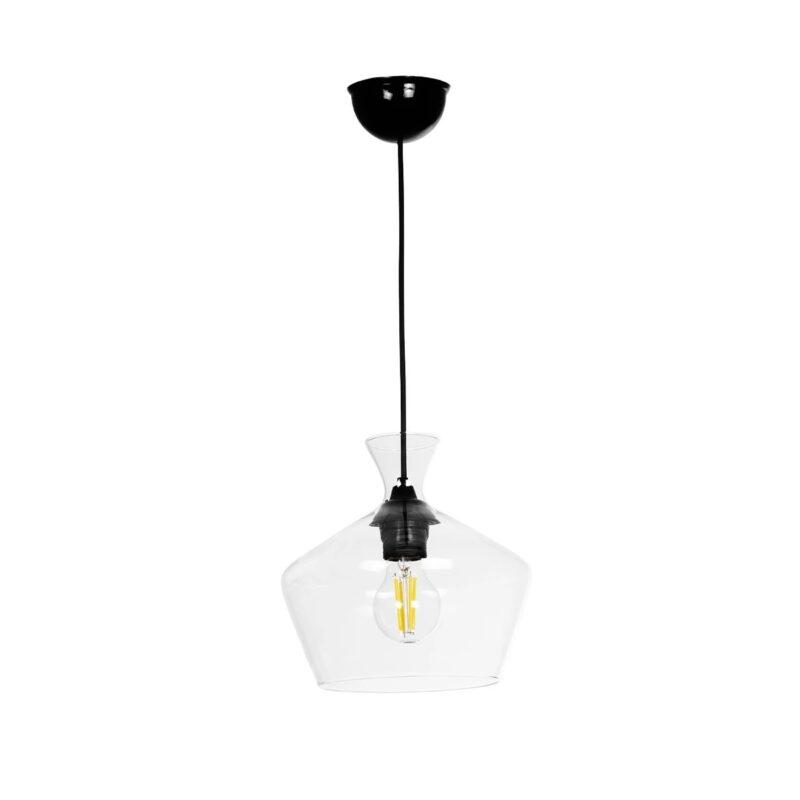 GLOBOSTAR® BALU 206-0039 Μοντέρνο Κρεμαστό Φωτιστικό Οροφής με Ντουί 1 x E27 AC 220-240V IP20 – Διάφανο – Μ22 x Π22 x Υ22cm