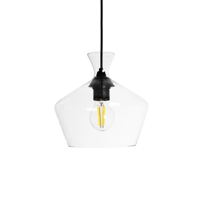 GLOBOSTAR® BALU 206-0039 Μοντέρνο Κρεμαστό Φωτιστικό Οροφής με Ντουί 1 x E27 AC 220-240V IP20 – Διάφανο – Μ22 x Π22 x Υ22cm
