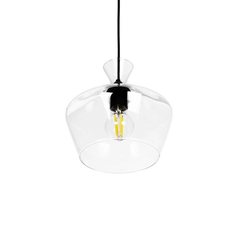 GLOBOSTAR® BALU 206-0039 Μοντέρνο Κρεμαστό Φωτιστικό Οροφής με Ντουί 1 x E27 AC 220-240V IP20 – Διάφανο – Μ22 x Π22 x Υ22cm