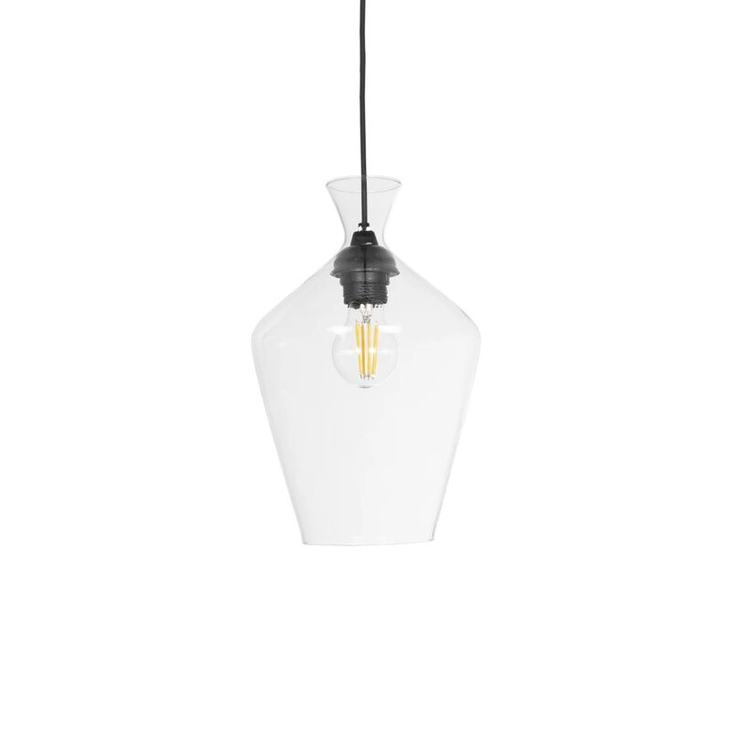 GLOBOSTAR® BALU 206-0040 Μοντέρνο Κρεμαστό Φωτιστικό Οροφής με Ντουί 1 x E27 AC 220-240V IP20 – Διάφανο – Μ20 x Π20 x Υ32cm