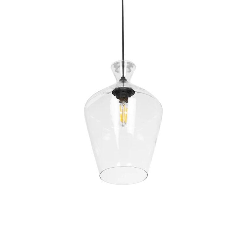 GLOBOSTAR® BALU 206-0040 Μοντέρνο Κρεμαστό Φωτιστικό Οροφής με Ντουί 1 x E27 AC 220-240V IP20 – Διάφανο – Μ20 x Π20 x Υ32cm