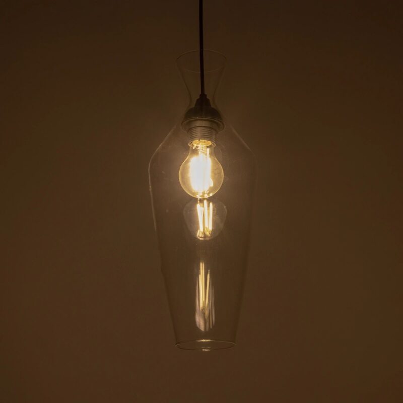 GLOBOSTAR® BALU 206-0041 Μοντέρνο Κρεμαστό Φωτιστικό Οροφής με Ντουί 1 x E27 AC 220-240V IP20 – Διάφανο – Μ15 x Π15 x Υ40cm