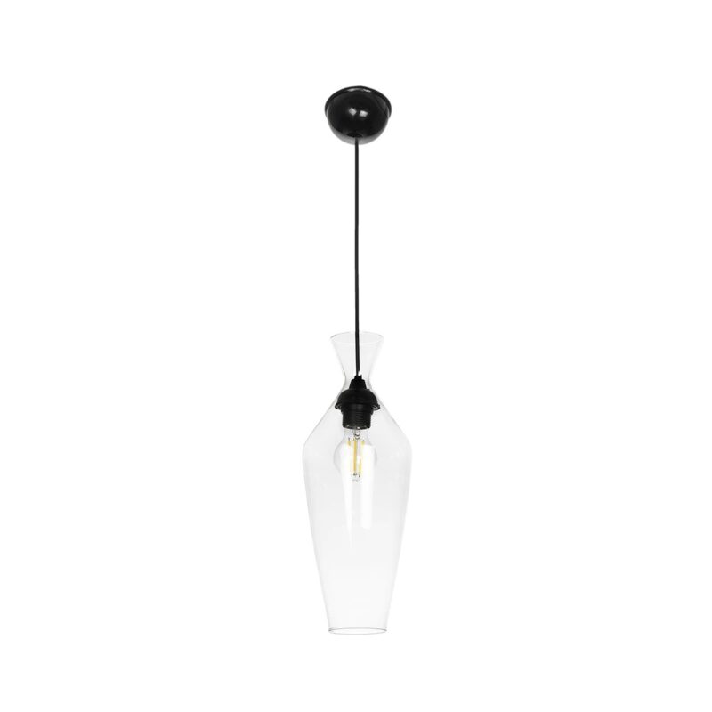 GLOBOSTAR® BALU 206-0041 Μοντέρνο Κρεμαστό Φωτιστικό Οροφής με Ντουί 1 x E27 AC 220-240V IP20 – Διάφανο – Μ15 x Π15 x Υ40cm
