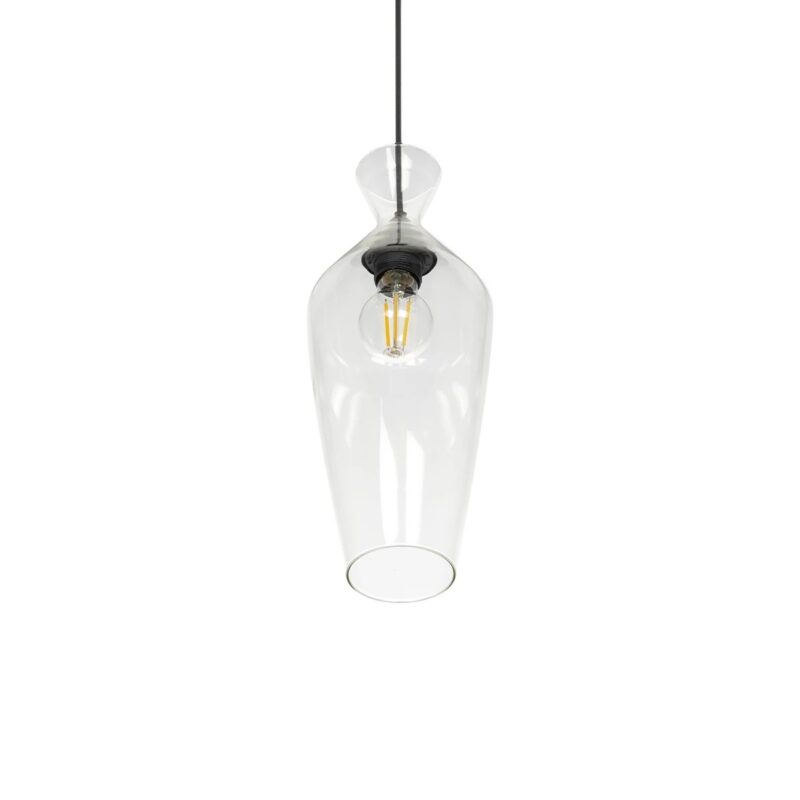 GLOBOSTAR® BALU 206-0041 Μοντέρνο Κρεμαστό Φωτιστικό Οροφής με Ντουί 1 x E27 AC 220-240V IP20 – Διάφανο – Μ15 x Π15 x Υ40cm