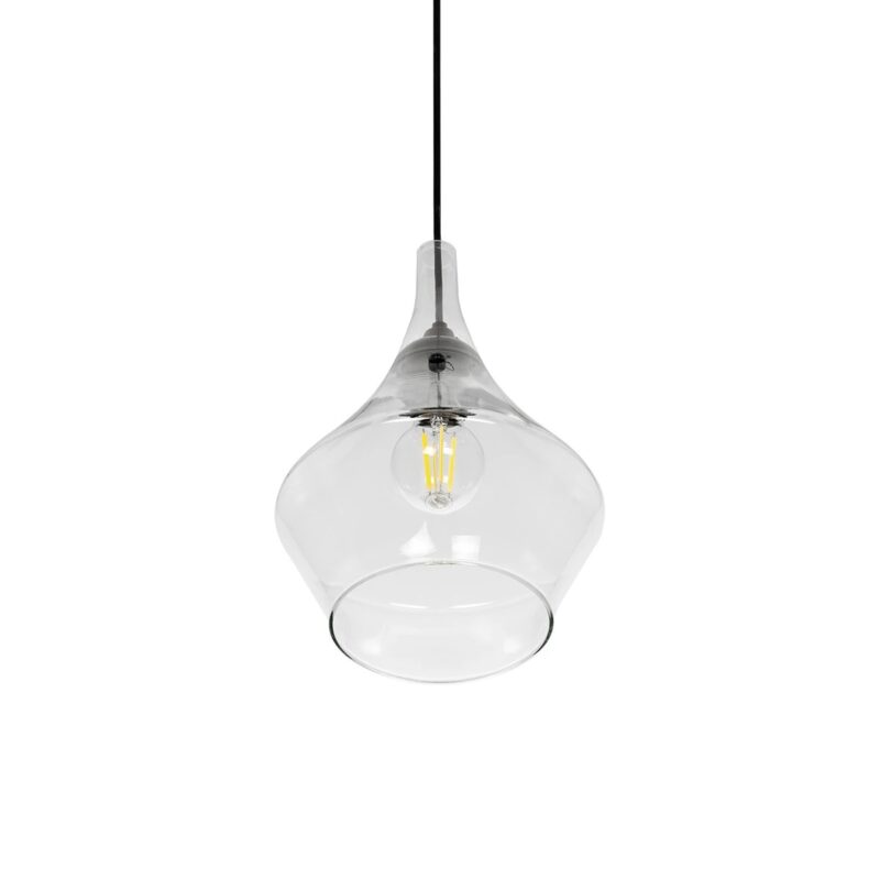 GLOBOSTAR® BALU 206-0042 Μοντέρνο Κρεμαστό Φωτιστικό Οροφής με Ντουί 1 x E27 AC 220-240V IP20 – Διάφανο – Μ20 x Π20 x Υ31cm