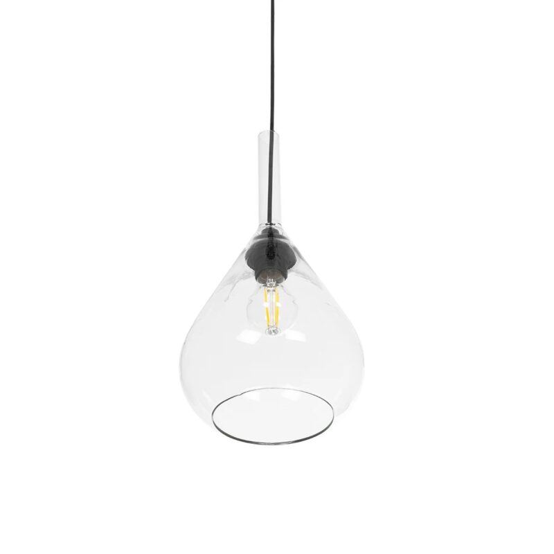 GLOBOSTAR® BALU 206-0043 Μοντέρνο Κρεμαστό Φωτιστικό Οροφής με Ντουί 1 x E27 AC 220-240V IP20 – Διάφανο – Μ20 x Π20 x Υ42cm