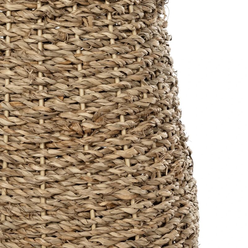 GloboStar® Artificial Garden PANAMA 21241 Διακοσμητικό Πλεκτό Καλάθι – Κασπώ Γλάστρα – Flower Pot Μπεζ Μ20 x Π20 x Υ40cm