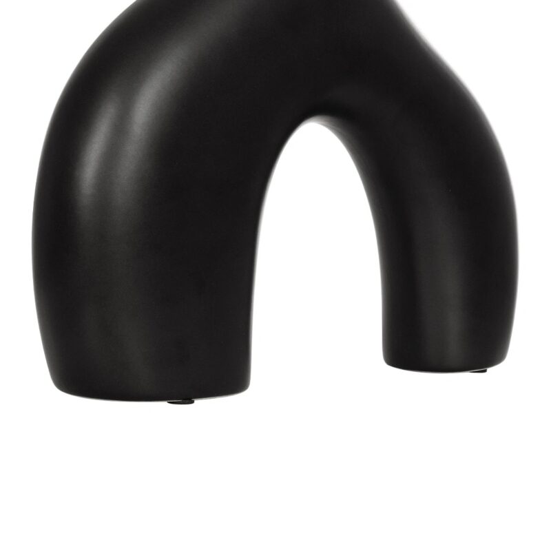GloboStar® Artificial Garden TOLEDO 21249 Διακοσμητικό Κεραμικό Βάζo Μαύρο Π27 x Μ6 x Υ24 cm