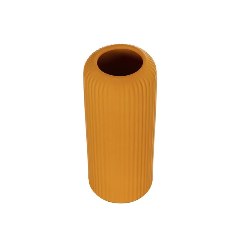 GloboStar® Artificial Garden CANGUU 21255 Διακοσμητικό Κεραμικό Βάζo Πορτοκαλί Π11 x Μ11 x Υ26 cm