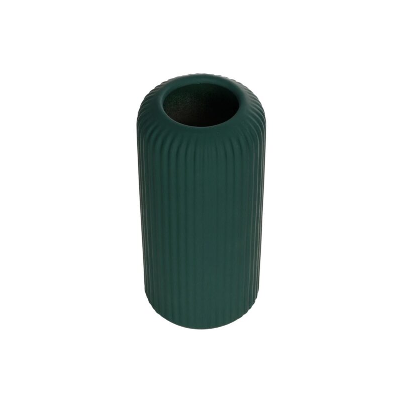 GloboStar® Artificial Garden KUTA 21256 Διακοσμητικό Κεραμικό Βάζo Πράσινο Π10 x Μ10 x Υ20 cm