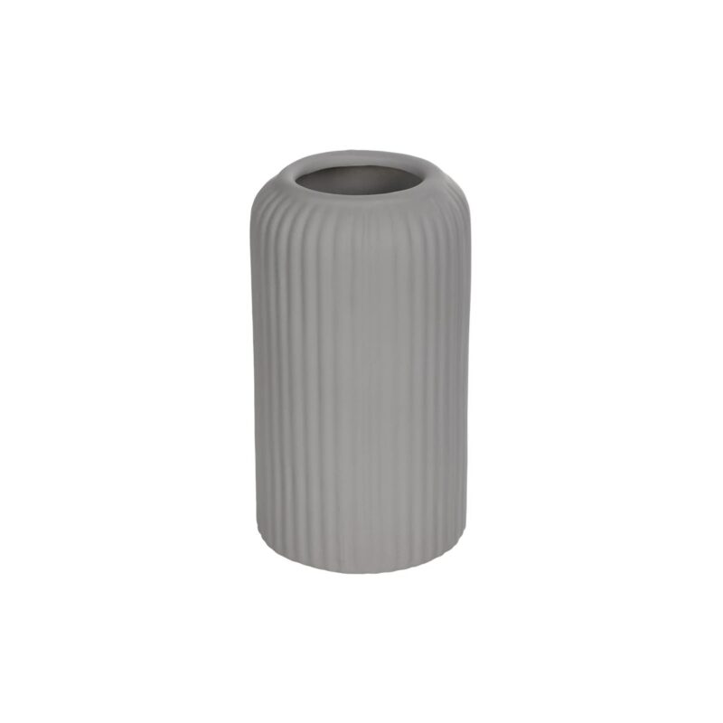 GloboStar® Artificial Garden LOVINA 21257 Διακοσμητικό Κεραμικό Βάζo Γκρι Π9 x Μ9 x Υ16 cm