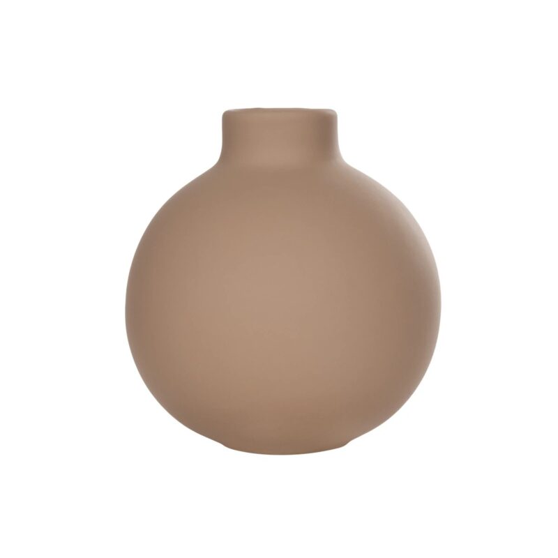 GloboStar® Artificial Garden MAURITIUS 21259 Διακοσμητικό Κεραμικό Βάζo ΚαφέΠ12 x Μ12 x Υ14 cm
