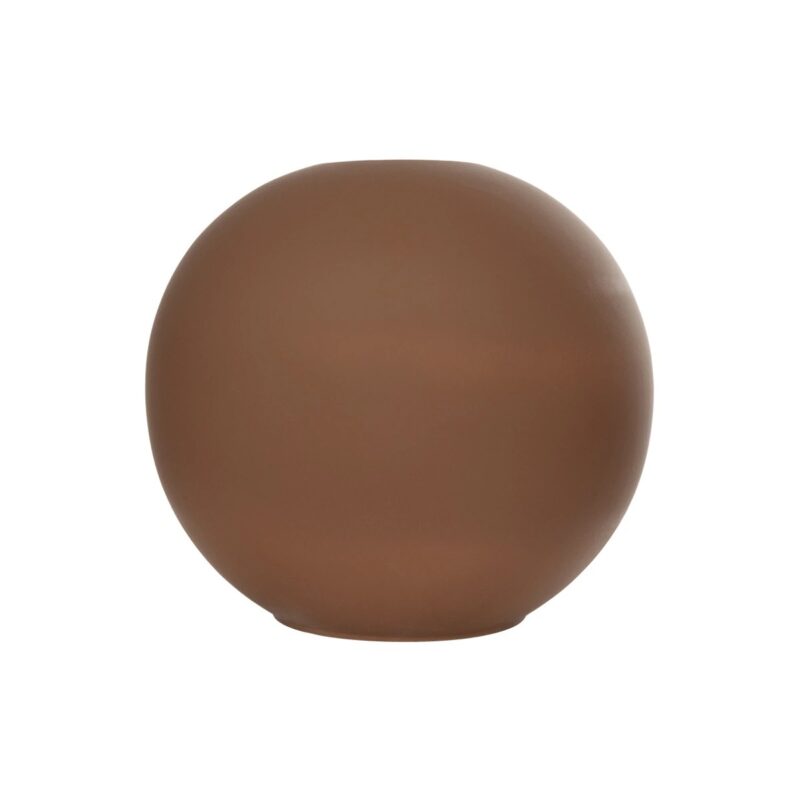 GloboStar® Artificial Garden SANUR 21261 Διακοσμητικό Κεραμικό Βάζo Καφέ Π22 x Μ22 x Υ20cm