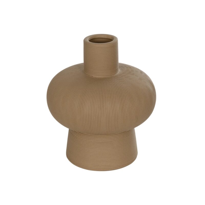 GloboStar® Artificial Garden CORNEOL 21262 Διακοσμητικό Κεραμικό Βάζo Καφέ Π17 x Μ17 x Υ20cm