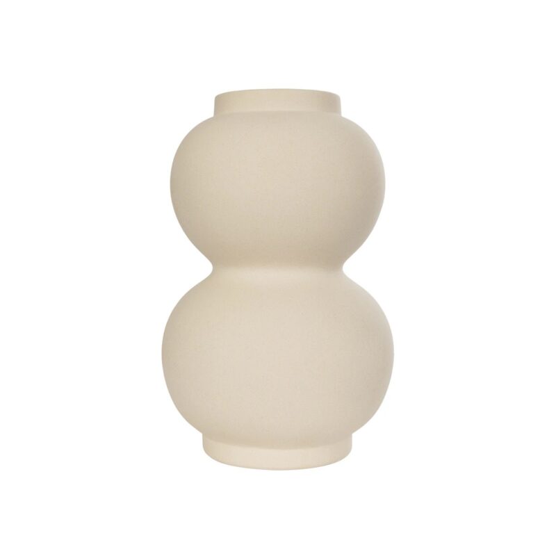 GloboStar® Artificial Garden PEARL 21265 Διακοσμητικό Κεραμικό Βάζo Μπεζ Π13 x Μ13 x Υ21cm