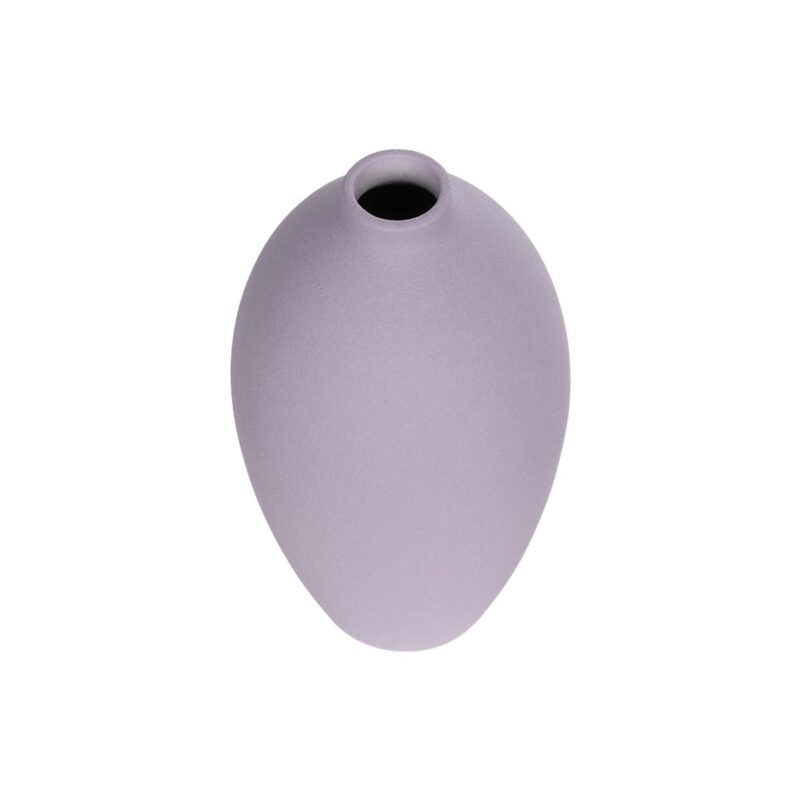 GloboStar® Artificial Garden AMETHYST 21267 Διακοσμητικό Κεραμικό Βάζo Μωβ Π8 x Μ8 x Υ14cm