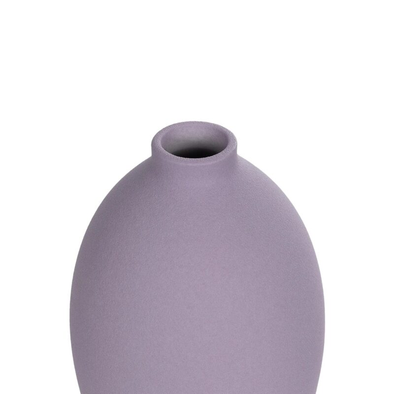 GloboStar® Artificial Garden AMETHYST 21267 Διακοσμητικό Κεραμικό Βάζo Μωβ Π8 x Μ8 x Υ14cm