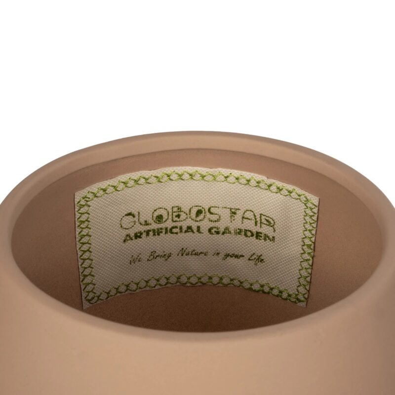 GloboStar® Artificial Garden AMBER 21269 Διακοσμητικό Κεραμικό Βάζo Καφέ Π17 x Μ17 x Υ20cm
