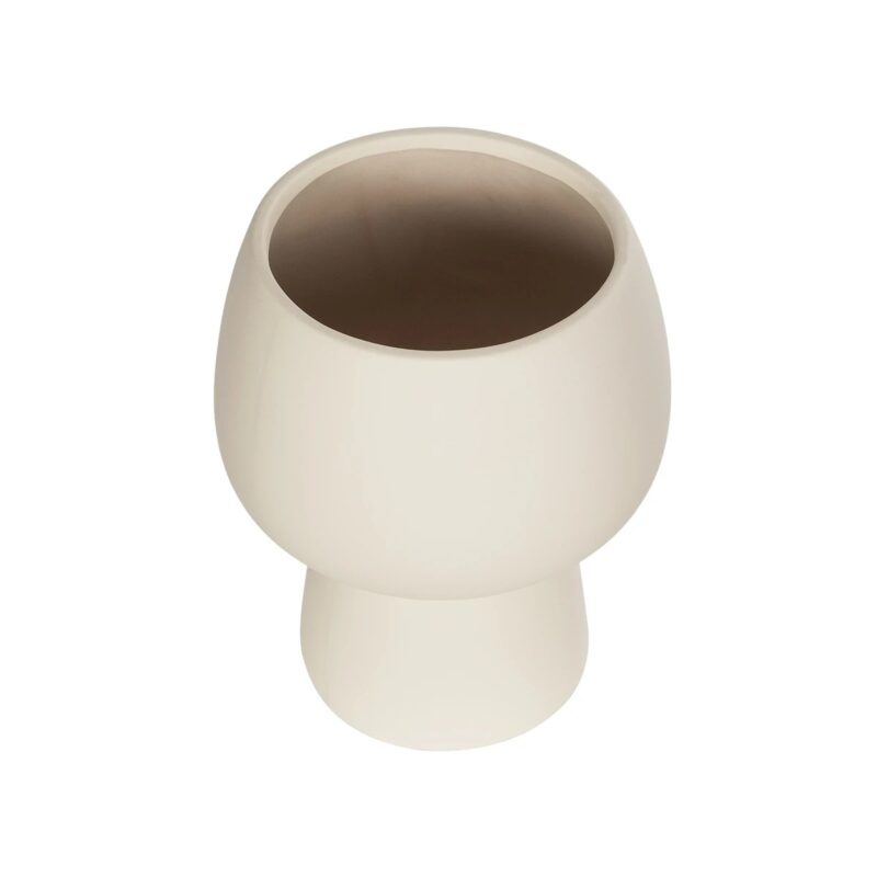 GloboStar® Artificial Garden MOREA 21270 Διακοσμητικό Κεραμικό Βάζo Μπεζ Π17 x Μ17 x Υ20cm